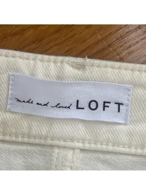Ann Taylor LOFT High Waist Wide Leg Crop Jeans White Size 12P/31 thumbnail 7