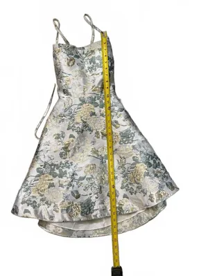 B Darlin Size 11/12 Metallic Floral Jacquard High‎ Low Formal Prom Dress thumbnail 2