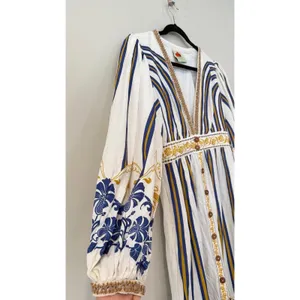 FARM Rio Pineapple Deco Maxi Dress Puff Sleeve Size Medium thumbnail 7