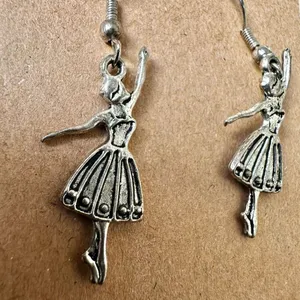 Ballerina Dangle Earrings – Silver Tone thumbnail 5