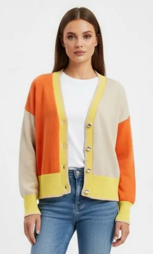 Kerri Rosenthal Colorblock Sun Heart Cardigan Medium thumbnail 1