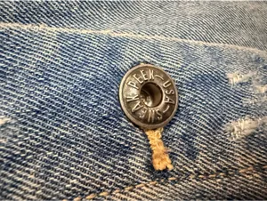 Sneak Peek Women’s Small Distressed Denim Jacket Raw Hem Patchwork Jean Jacket Blue thumbnail 5
