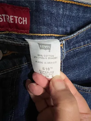 Levi's 524 Vintage Y2K Superlow‎ Stretch Bootcut Short Blue Denim Jeans thumbnail 7