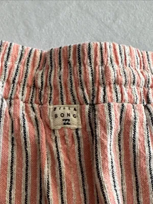 Billabong Road Trippin Coral Pink Striped Drawstring Athletic Shorts thumbnail 5