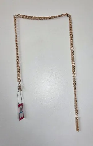 NEW Vince Camuto Gold Metal Chain Hook Belt Purse Strap Tassle Boho Indie M/L thumbnail 1