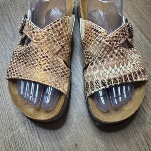 Betula Women's Licensed by Birkenstock Snakeskin Print Slides Size 11 thumbnail 3