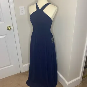 Lulu’s air of romance navy blue maxi formal dress thumbnail 2