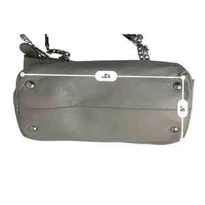 Michael Kors Double Strap‎ Jet Set Shoulder Chain Tote Handbag Gray Leather thumbnail 7