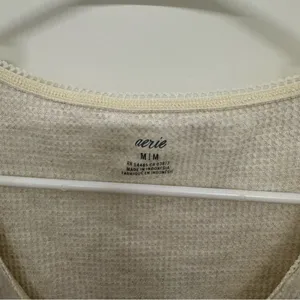Aerie Cream Waffle Texture Long Sleeve Top thumbnail 2