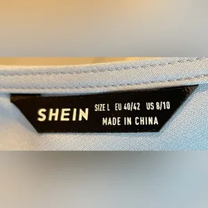 SHEIN One Shoulder Midi Dress Blue Slit Elegant Minimalist Women Size‎ L thumbnail 4