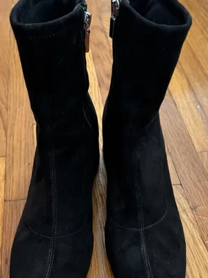 A New Day Black faux Suede Mid-Calf Block Heel round toes Boots, size 8.5 thumbnail 8