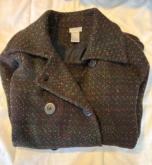 Spiegel Wool Blend Tweed Coat Jacket Double Breasted Size 10‎ thumbnail 1