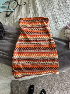 Strapless dress Orange thumbnail 1