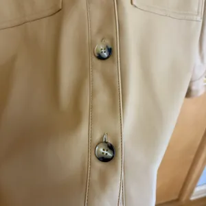 Maeve Tan Camel Tone Faux Leather‎ Oversized Jacket Size XXS thumbnail 4