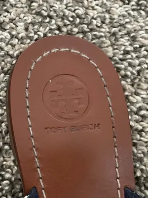 Women’s Tory Burch Terra Nautical Polka Dot Thong Sandals Flip Flops Navy Sz 10 thumbnail 4