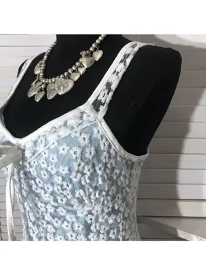 Shein Cami Slip Dress Embroidered Mesh Size 4 thumbnail 11