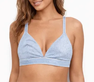 Victoria’s‎ Secret Logo Bralette M Blue Heather NWT thumbnail 1