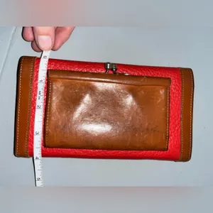 Dooney & Bourke Pebbled Leather Awl Checkbook Organizer Kisslock Trifold Wallet thumbnail 14