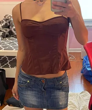 Pretty Little Thing brown corset thumbnail 3