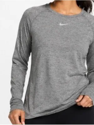 Nike Women’s Long-Sleeve Training Tee - Gray thumbnail 1