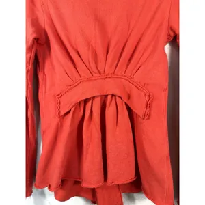 Free People We The Free Ebb & Flow Asymmetrical Zip Ruffle Sweater Size M Y2K thumbnail 6