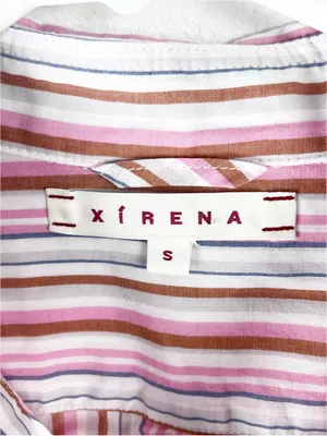 XIRENA Jordy 100% Cotton Striped Long Sleeves Button Down Top Size Small thumbnail 3