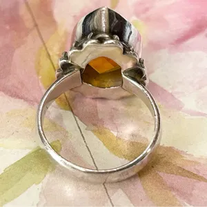 Pear Topaz and Sterling Silver Ring SZ 5 thumbnail 9