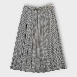 VTG Susan Bristol Black White Houndstooth Pleated Skirt Size 14 Preppy Academia thumbnail 2