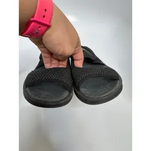 Bzees Debut Sandals Womens 8M Black Good Slingback Wedge Stretch Shimmer thumbnail 3