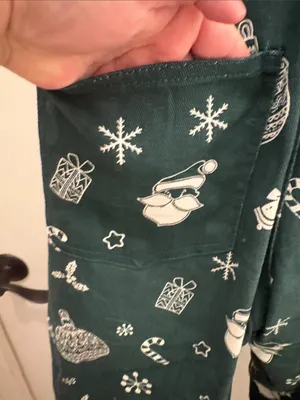 Forest Green Women's Holiday Print Overalls with Adjustable Straps small new thumbnail 8