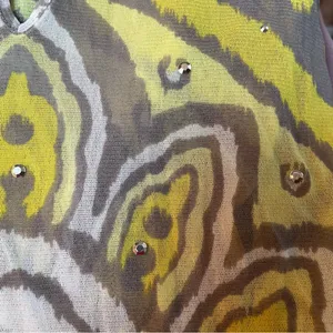 INC International Concepts Tunic Top Mesh Kimono Style Yellow Green Women’s Med thumbnail 3