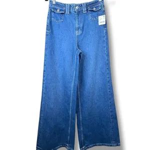 NEW Free People We The Free Blue Night Kellee High Rise Palazzo Wide Leg Jeans thumbnail 5