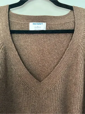 Old Navy Good V-Neck Pullover Sweater Espresso Bark Brown Size XL thumbnail 4