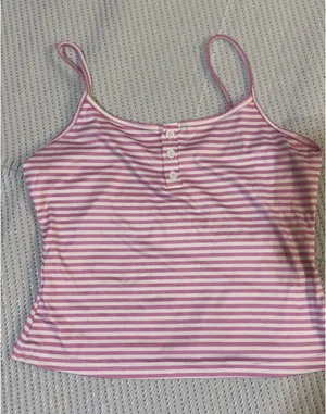 Baby Pink and White Striped Tank Top thumbnail 1