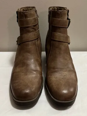 Baretraps Brown Buckle Ankle Boots Size 9 – Comfort Zip Booties thumbnail 1