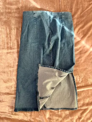 Workshop Republic Clothing High Waisted Denim Pencil Skirt thumbnail 1