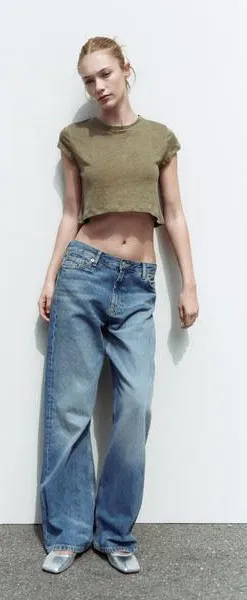 Zara Green Cropped Tee thumbnail 1