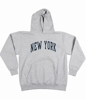 John Galt Silver New York Oversized Hoodie Women OS Cotton Pullover thumbnail 1