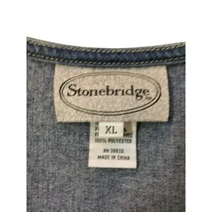 Stonebridge Denim Vest Womens XL Purse Print Western Button Front Used thumbnail 7