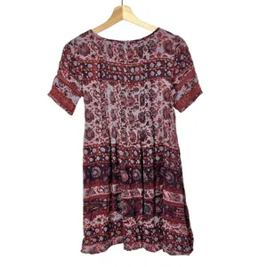 Urban‎ Outfitters UO Ecote Amethyst Ivory Pintucked Frock Mini Dress XS thumbnail 4