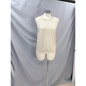 Maeve by Anthropologie‎ Oatmeal Beige Open Tie Back Knit Sweater Vest One Size thumbnail 8