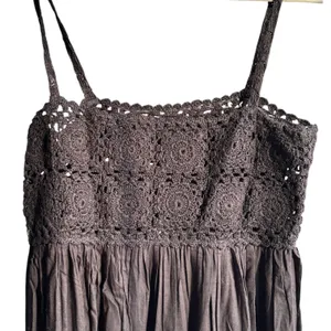 ASOS DESIGN Crochet Babydoll Midi Sundress Black Boho Festival Dress Vacation thumbnail 2