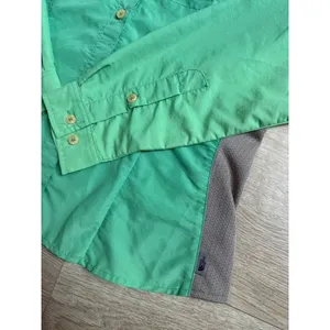 The North Face green button up roll tab sleeve sun protection vented hiking sz M thumbnail 5