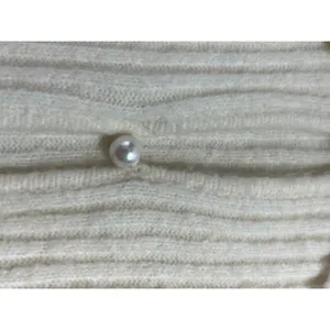 Abercrombie & Fitch Ribbed Pearl Button Crop Cardigan Women S Cream Soft Girl thumbnail 8