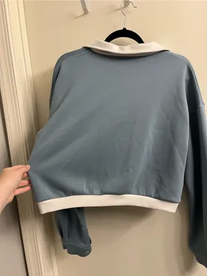 Gold Hinge Stone Blue LuxeSoft Collared Pullover Size Medium thumbnail 7