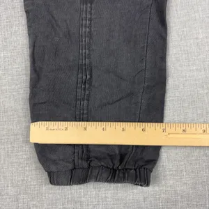 Anthropologie Wanderer Womens 4 Charcoal Gray Linen Paperbag Jogger Pants thumbnail 3