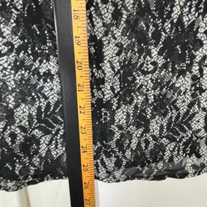 Who What Wear Blouse Black Floral Lace Print Mock Neck‎ Victorian Semi-Sheer L thumbnail 8