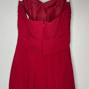 David's Bridal Strapless‎ Dress Red thumbnail 5
