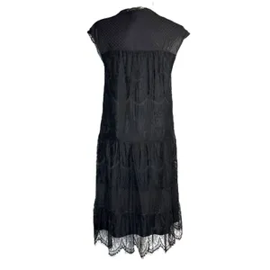 Garnet‎ Hill Babydoll Dress S Sheer Lace Overlay Bow Tie Whimsigoth Dark Fairy thumbnail 8