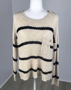 Charlotte Russe Striped Pullover Sweater Size M thumbnail 1